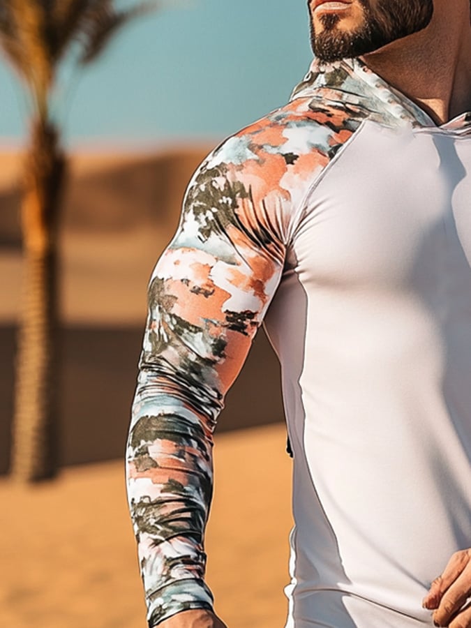 Men's Outdoor Sun Protection Cool Hooded Sun Protection Long Sleeve Top