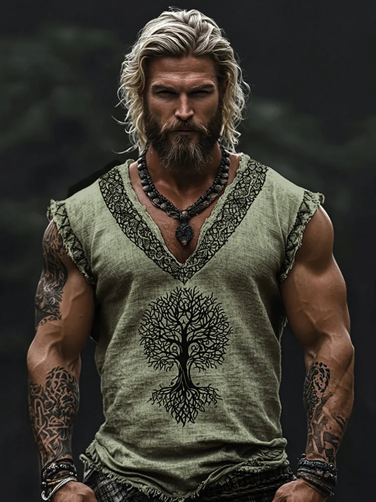 Men's Viking Tree Of Life Inspired Celtic Knot Retro Tank Top