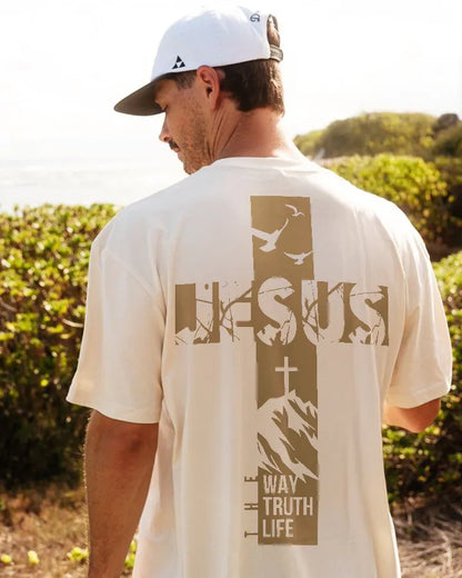 Jesus Is The Way The Truth The Life Printed Men's T-shirt