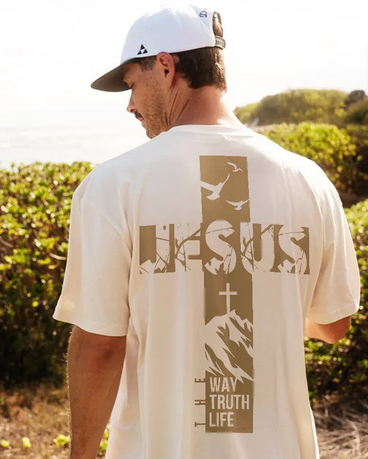 Jesus Is The Way The Truth The Life Printed Men's T-shirt