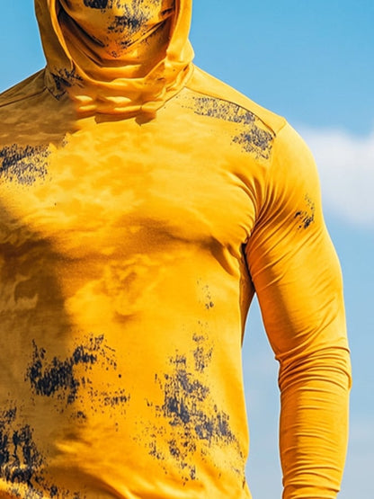 Men's Outdoor Sun Protection Breathable Cool Hooded Sun Protection Long-Sleeved Top