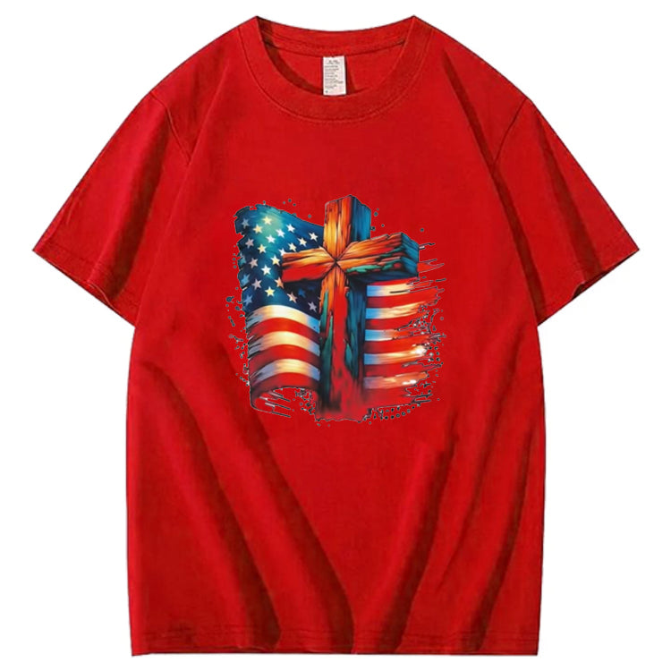 Christian American Shirt, American Flag And Christian Cross Shirt
