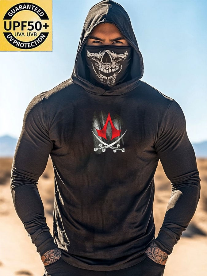Men's Outdoor Sun Protection Breathable Cool Hooded Sun Protection Long Sleeve Top