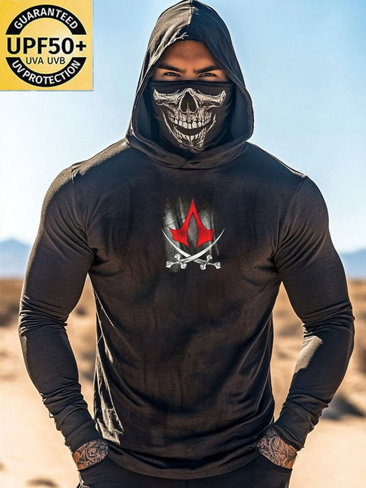 Men's Outdoor Sun Protection Breathable Cool Hooded Sun Protection Long Sleeve Top