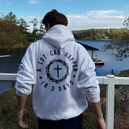 A Lot Can Happen In 3 Days Printed Men's Hoodie