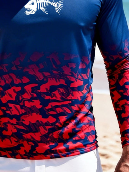 Men's Outdoor Sun Protection Breathable Cool Hooded Sun Protection Long-Sleeved Top