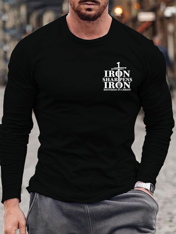 Iron Sharpens Christian Cotton Long Sleeve T-Shirt