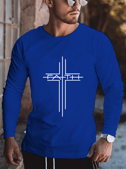 Faith & Cross Men's Long Sleeve T-Shirt