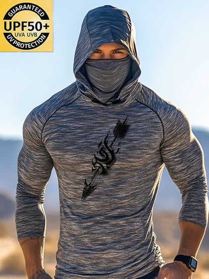 Men's Outdoor Sun Protection Breathable Cool Hooded Sun Protection Long Sleeve Top