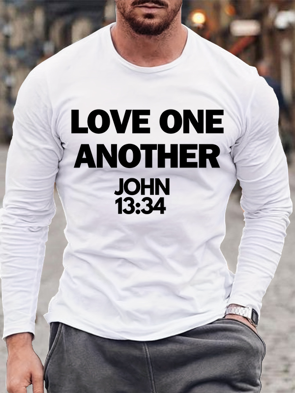 Love One Another John 13:34 Christian Cotton Long Sleeve T-Shirt