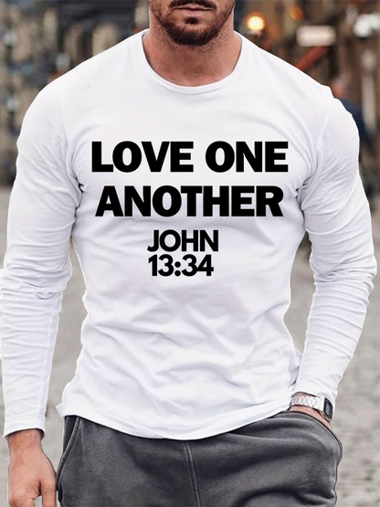 Love One Another John 13:34 Christian Cotton Long Sleeve T-Shirt