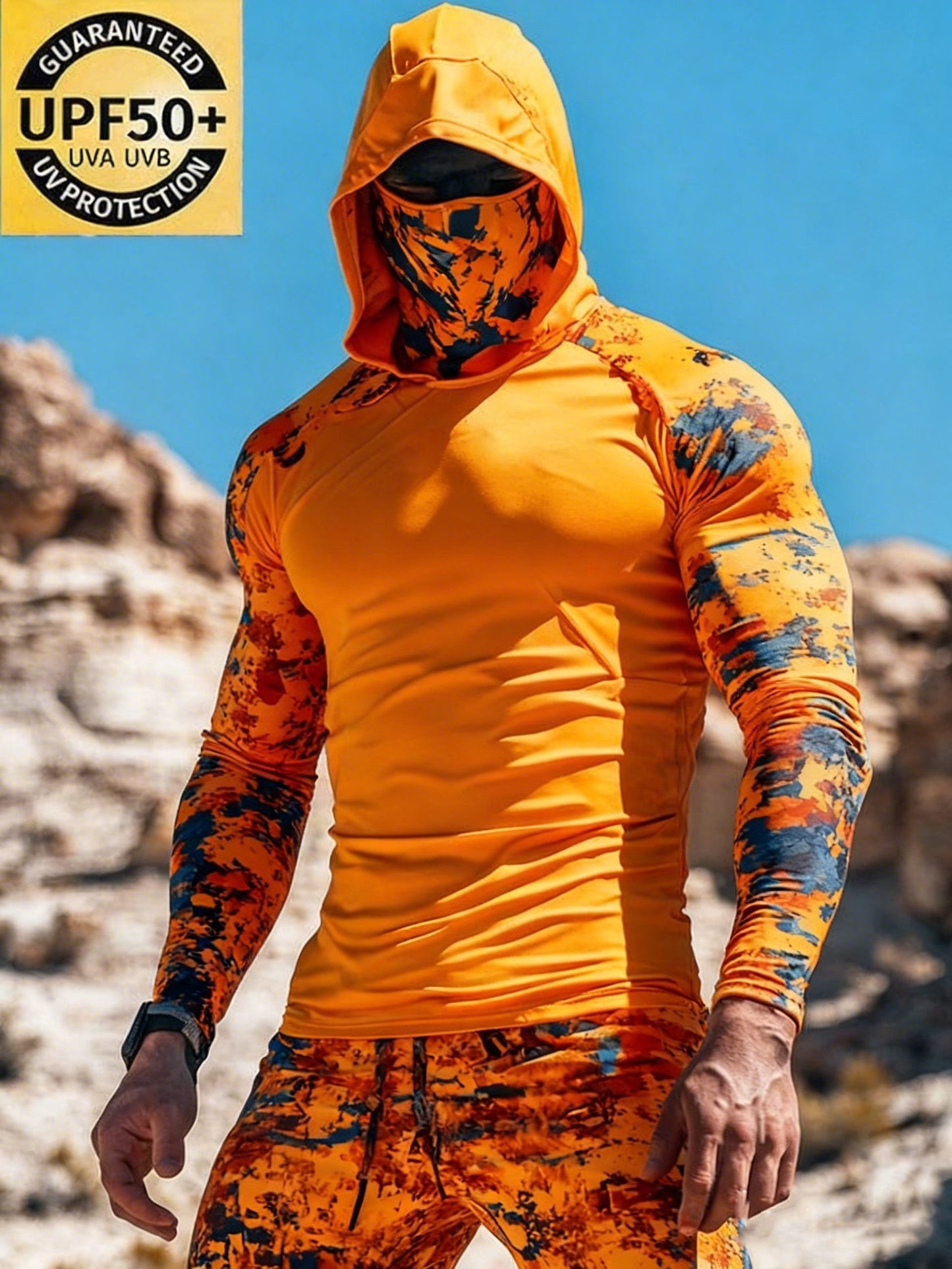 Men's Camouflage Sun Protection Print Top