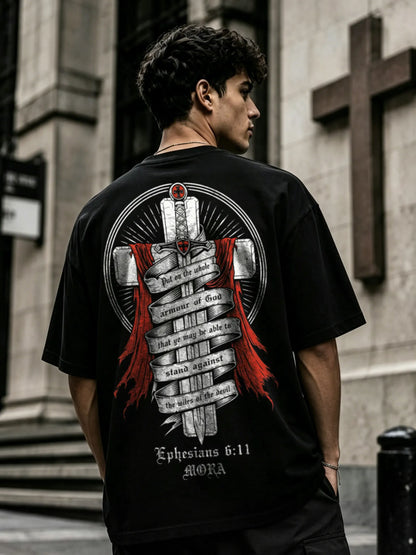 Put On The Whole Armour Of God That Ye May Be Able To Stand Against The Wiles Of The Devil Ephesians 6:11 Mora Printed Men's T-shirt