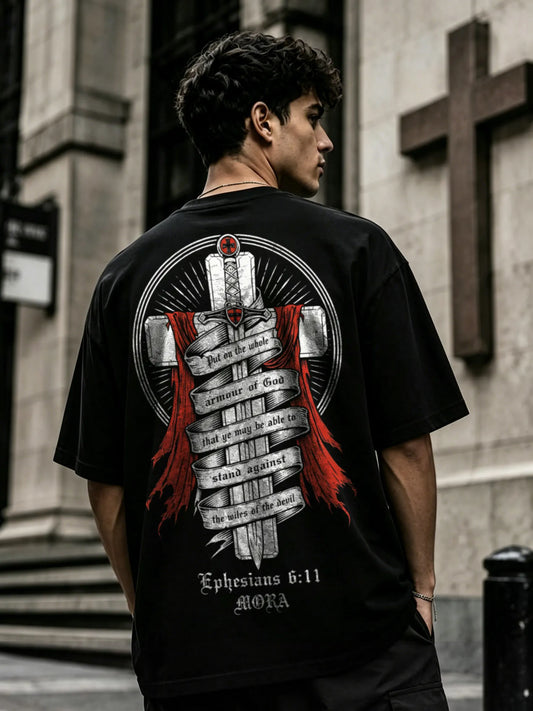 Put On The Whole Armour Of God That Ye May Be Able To Stand Against The Wiles Of The Devil Ephesians 6:11 Mora Printed Men's T-shirt