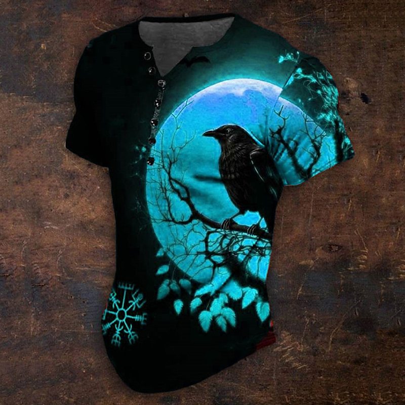 Raven Viking Daily Retro Vintage Classic Men's 3D Printed T-Shirt