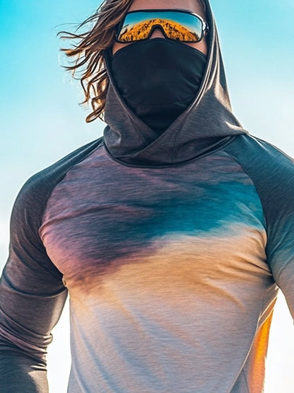 Men's Outdoor Sun Protection Breathable Cool Hooded Sun Protection Long Sleeve Top
