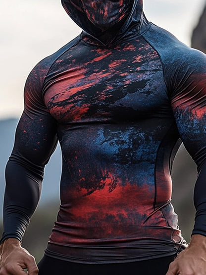 Men's Outdoor Sun Protection Breathable Cool Hooded Sun Protection Long Sleeve Top