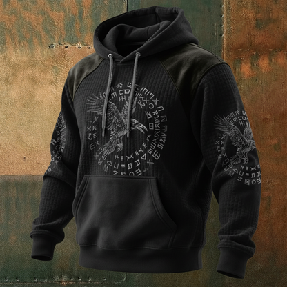 Nordic Viking Vegvísir Raven Valhalla Casual Long-Sleeve Hoodie