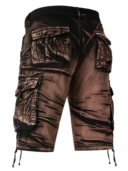 Manlyflex Camo Pattern Cotton Cargo Shorts