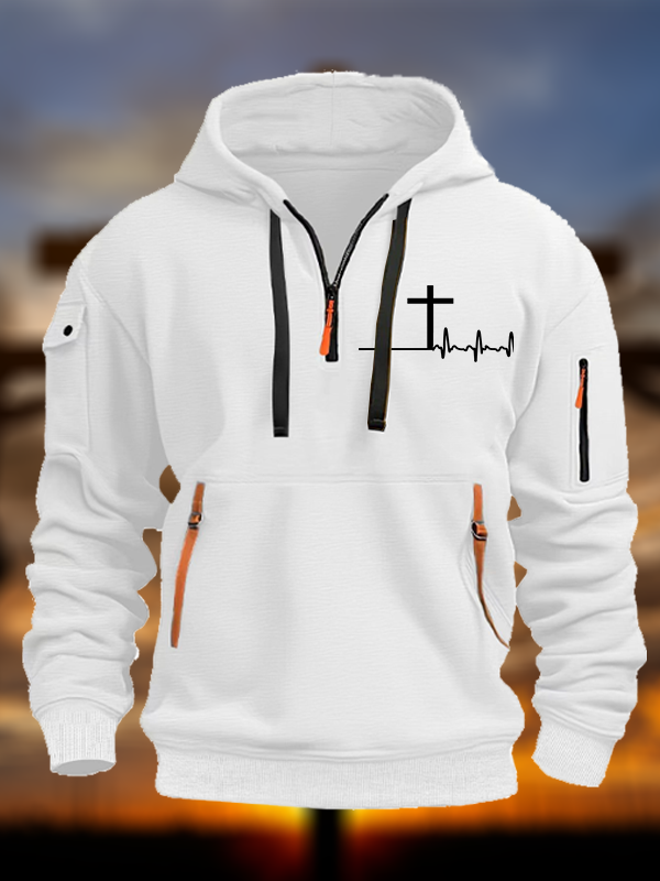 ECG Cross Zipper Hoodies