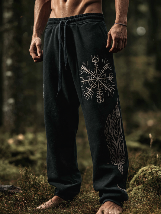 Men's Viking Nordic Vegvisir Runes Totem Sports Pants