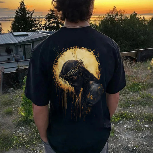 Golden Crown Of Thorns Printed Men's T - shirt
