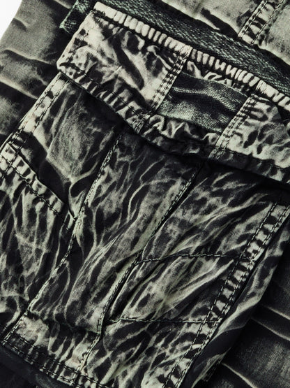 Manlyflex Camo Pattern Cotton Cargo Shorts