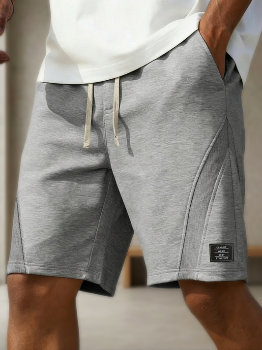 Men's Casual Deconstructed Shorts Embroidered Logo Multi-Pocket Design