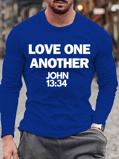 Love One Another John 13:34 Christian Cotton Long Sleeve T-Shirt