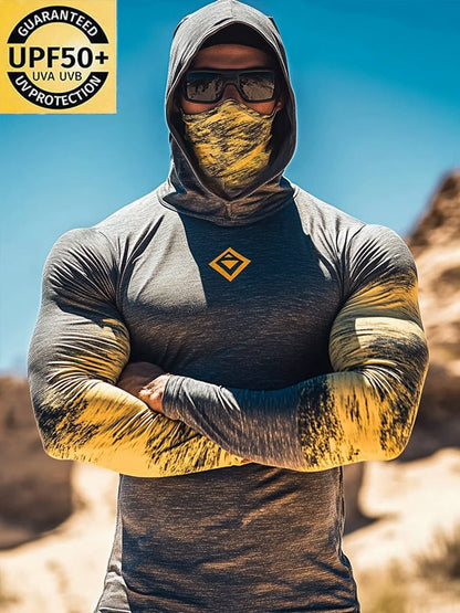 Men's Outdoor Sun Protection Breathable Cool Hooded Sun Protection Long Sleeve Top