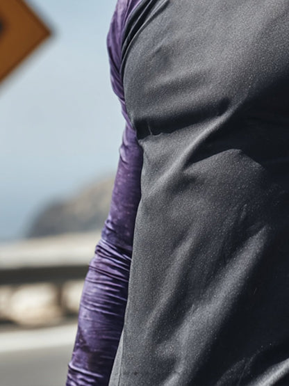 Men's Retro Pumpkin Flag Print Outdoor Sun Protection Breathable Cooling Mask Hooded Sun Protection Long Sleeve Top