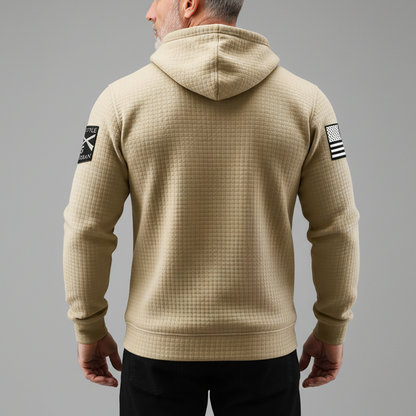 Viking skull American street casual waffle knit hoodie