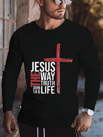 Jesus The Way Truth Life Cotton Long Sleeve T-Shirt