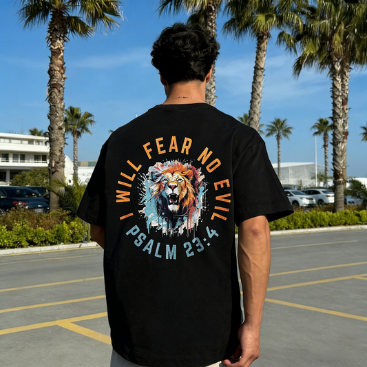 I Will Fear No Evil Psalm 23:4 Printed Men's T-shirt