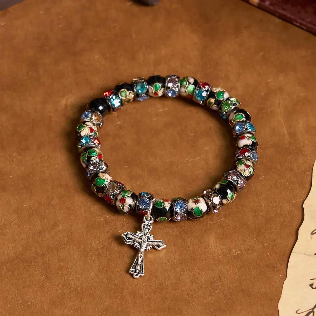 Handcrafted Cloisonné Beads Timeless Faith Bracelet A Testament of Christ's Presence