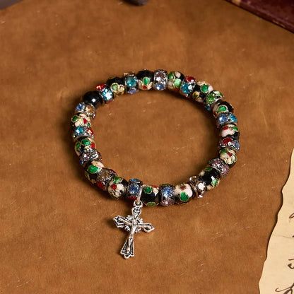 Handcrafted Cloisonné Beads Timeless Faith Bracelet A Testament of Christ's Presence