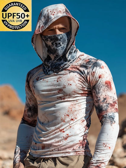 Men's Outdoor Sun Protection Breathable Cool Hooded Sun Protection Long Sleeve Top
