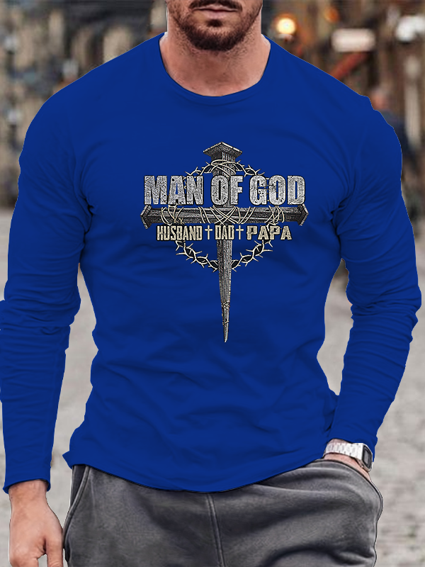 Man Of God Husband Dad PaPa Long Sleeve T-Shirt