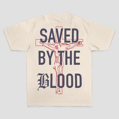 Saved By The Blood Printed Men's T-shirt
