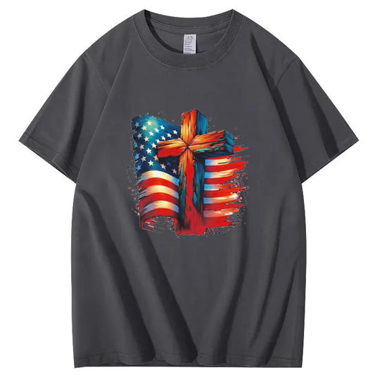 Christian American Shirt, American Flag And Christian Cross Shirt