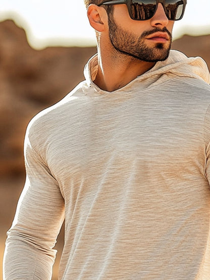 Men's Outdoor Sun Protection Cool Hooded Sun Protection Long Sleeve Top
