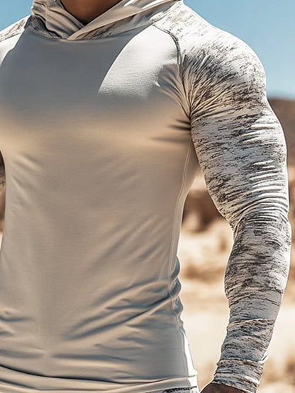 Men's Outdoor Sun Protection Cool Hooded Sun Protection Long Sleeve Top