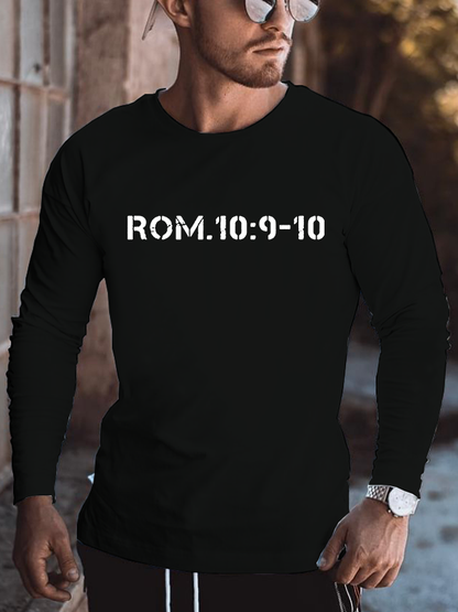 Romans 10:9-10 Jesus God Christian Cotton Long Sleeve T-Shirt