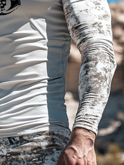Men's Outdoor Sun Protection Breathable Cool Mask Hooded Sun Protection Long-Sleeved Top