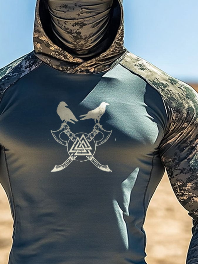 Men's Outdoor Sun Protection Breathable Cool Hooded Sun Protection Long Sleeve Top