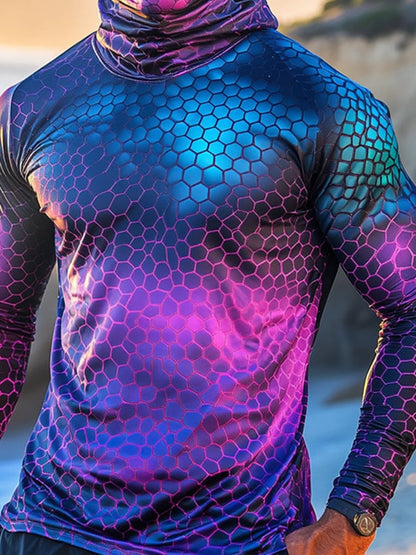 Men's Outdoor Sun Protection Breathable Cool Hooded Sun Protection Long Sleeve Top