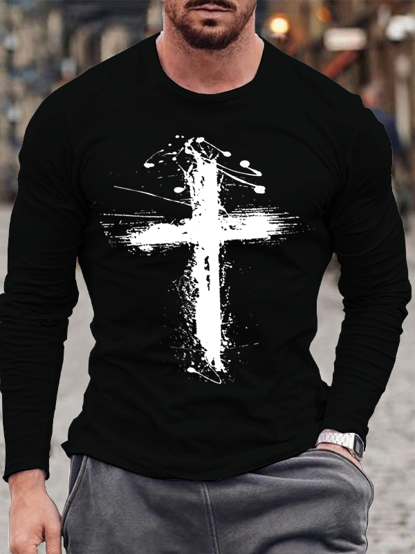 Brush Cross Long Sleeve T-Shirt