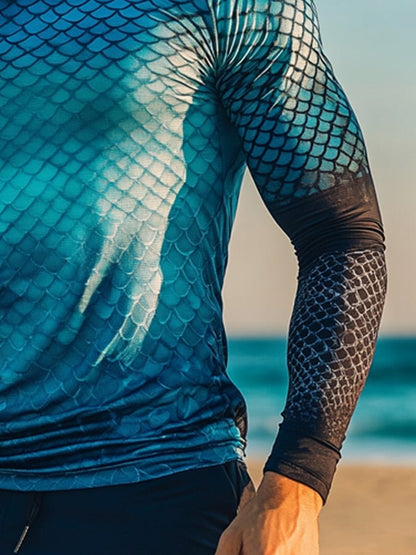 Men's Outdoor Sun Protection Breathable Cool Mask Hooded Sun Protection Long-Sleeved Top