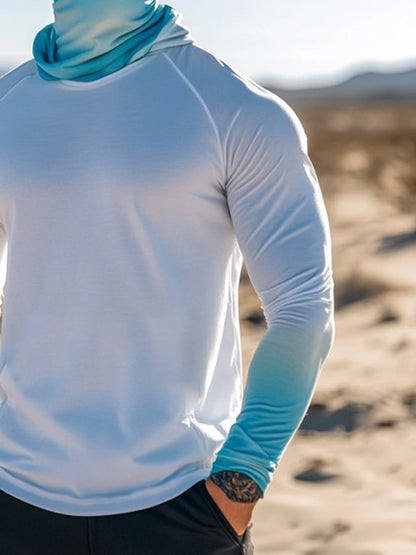 Men's Outdoor Sun Protection Breathable Cool Hooded Sun Protection Long Sleeve Top