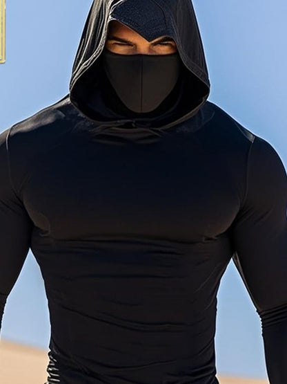 Men's Outdoor Sun Protection Breathable Cool Hooded Sun Protection Long Sleeve Top